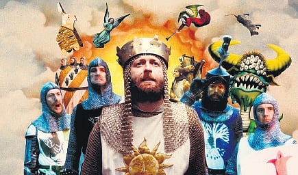 A still from the film Monty Python and the Holy Grail