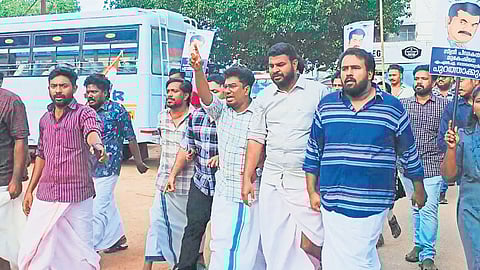 Youth Congress protest against Mukesh on Wednesday. Image used for representation only.