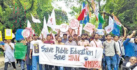 The protest, which began on August 11 with 16 students sitting on an indefinite hunger strike, was concluded with only two participants remaining -- JNUSU President Dhananjay and Councillor Nitish Kumar -- after several students had to withdraw due to their deteriorating health conditions.