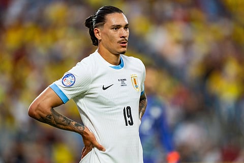 Uruguay forward Darwin Núñez looks on during the Copa America semifinal against Colombia (Photo | AP)