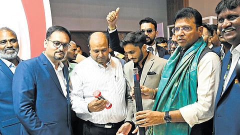 IT & Industries Minister D Sridhar Babu during the inauguration of
Electric Expo at Hitex in Hyderabad on Thursday