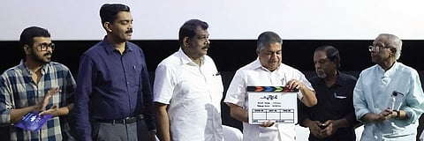 Minister for Culture Saji Cheriyan inaugurating the function to mark the theatre release of KSFDC-produced film Churul at Sree theatre on Friday