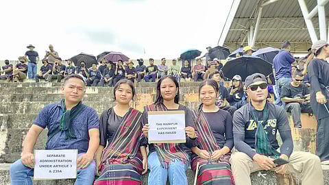 Earlier in the day, holding posters and banners, the Kuki-Zo tribals hit the streets in various parts of the state.