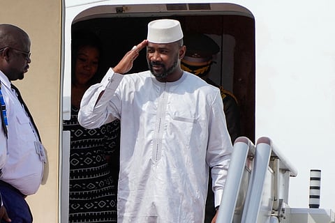 Mali's interim president Assimi Goita arrives at Beijing Capital International Airport in Beijing on September 1, 2024