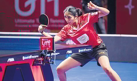 Bengaluru paddler Yashaswini Ghorpade of Goa Challengers in action