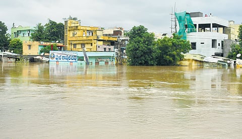 Several houses in Singh Nagar were inundated following a breach to Budameru canal in Vijayawada