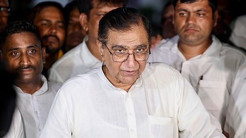 AICC in-charge of Haryana Deepak Babaria addresses the media after a meeting of Congress Central Election Committee on Haryana Assembly elections, in New Delhi, Monday, Sept. 2, 2024.