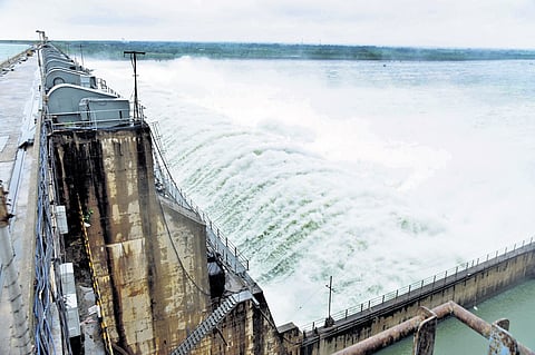 A view of Sriramsagar Project in Mendora mandal of Nizamabad district on Monday