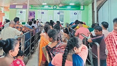 Delay in out patient department registration giving
patients a tough time at City Hospital