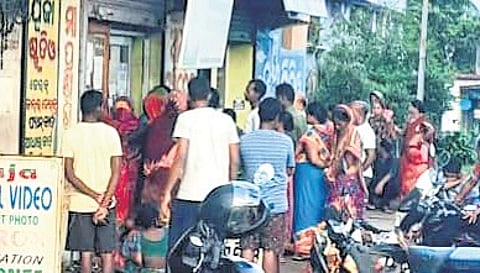 Scores of women throng the common services centre in Athagarh