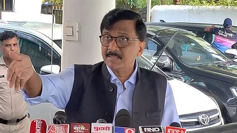 Shiv Sena (UBT) leader and Rajya Sabha MP Sanjay Raut addresses the Media in Mumbai.