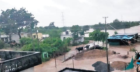 Rakasi Thanda under a sheet of water following the incessant rains over the past weekend