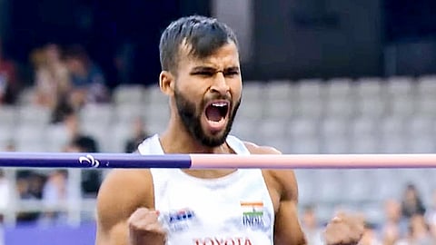 Praveen Kumar wins gold in the men's high jump (T44) at the Paralympics