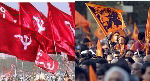 CPI (M) and RSS flags used for representative purposes only.