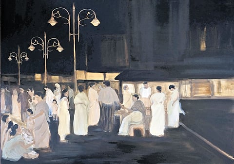 A serene evening scene in ‘Night at Sadar Bazaar, Ambala Cantt’