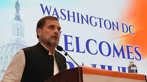 LoP in Lok Sabha and Congress MP Rahul Gandhi addresses the Indian Diaspora, in Washington DC, USA, Tuesday, Sept 10, 2024.
