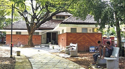 New walkway and granite garden benches