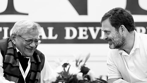Communist Party of India-Marxist (CPM) general secretary Sitaram Yechury with Rahul Gandhi