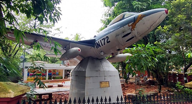 Shell of a Sea Hawk jet gifted by the Navy
