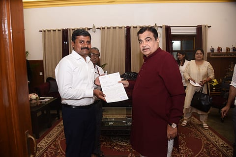 Perambalur MP Arun Nehru recently submitted a petition with Minister Nitin Gadkari