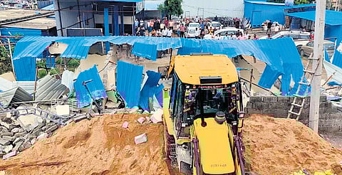 A file picture of HYDRAA razing allegedly illegal structures at Ameenpur