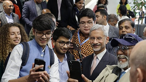 External Affairs Minister S. Jaishankar during an interaction with members of the Indian diaspora, in Geneva.
