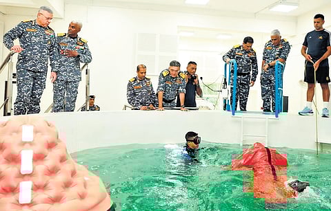 Navy commissions Vinetra at INS Satavahana