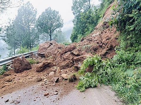 Landslides block Badrinath National Highway in Uttarakhand's Chamoli