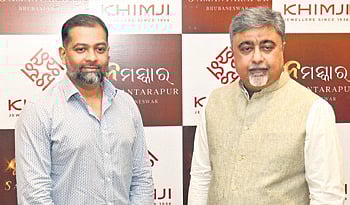 Directors of Khimji Jewellers Mitesh and Sumeet Khimji at the new showroom at
Samantarapur Chowk in Bhubaneswar on Saturday