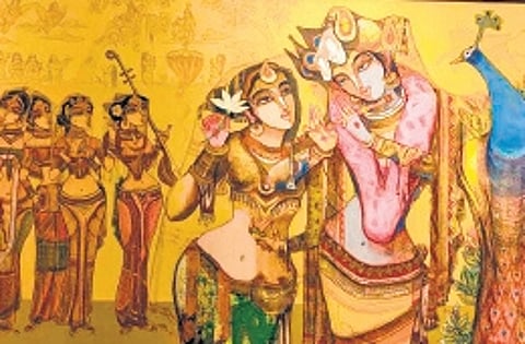 Roja Sanchana from Visakhapatnam drew inspiration from her surroundings to present both a sculpture and a painting.