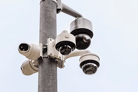 CCTV installed in a public place
