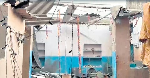 House that got damaged in the fire cracker explosion