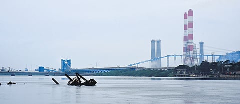 The Ennore Thermal Power plant on the banks of Kosasthalaiyar river