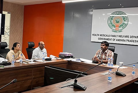C Hari Kiran, Commissioner of Health and Family Welfare, presided over a plenary meeting at the Mangalagiri Health and Family Welfare office on Friday