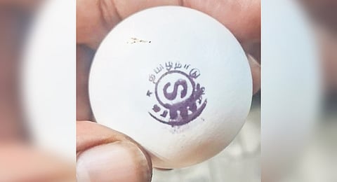 A stamped egg seized from the food joint in Thuraiyur