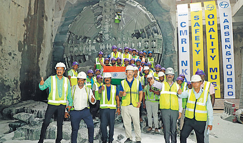 Work on one of the twin tunnels from Greenways station to Adyar junction covering 1.2 km was completed in six months