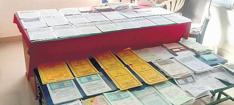 The documents and weapons that were seized from those involved in land grabbing and kangaroo courts