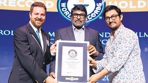 The award was presented by Aamir Khan and representatives from the world records bestowing organisation.