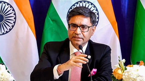 Foreign Secretary Vikram Misri during a special briefing on Prime Minister's visit to the US, Saturday, Sept. 21, 2024.