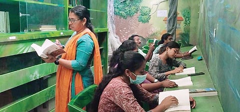 Reading room at Punalur Taluk Hospital in Kollam