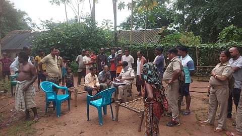 Police and forest department reached Uludihi to investigate elephant attack