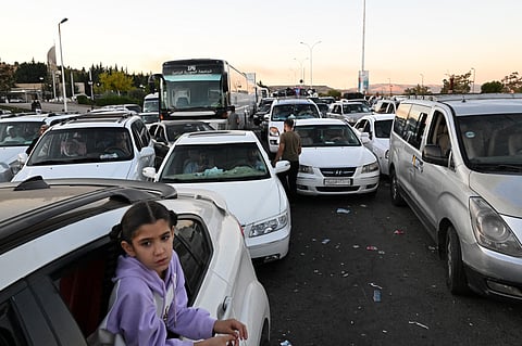 People fleeing from Lebanon arrive in Syria (Photo | AFP)
