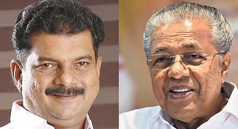 MLA P V Anvar and Chief Minister Pinarayi Vijayan