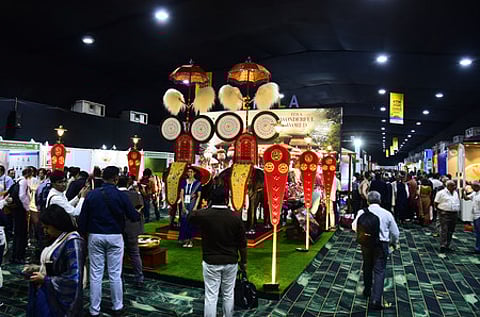 One of the pavilions at Kerala Travel Mart at Samudrika and Sagara Convention Centre at Willingdon Island in Kochi on Friday.