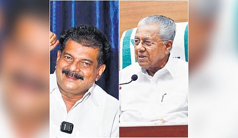 Nilambur MLA P V Anvar and Kerala CM Pinarayi Vijayan