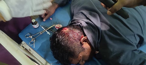 Forest Section Officer Vinod Kumar received a head injury, and his fingers were chopped in the incident.