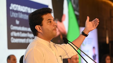 Union Minister Jyotiraditya M Scindia during the North East Investors’ Summit in Bengaluru.