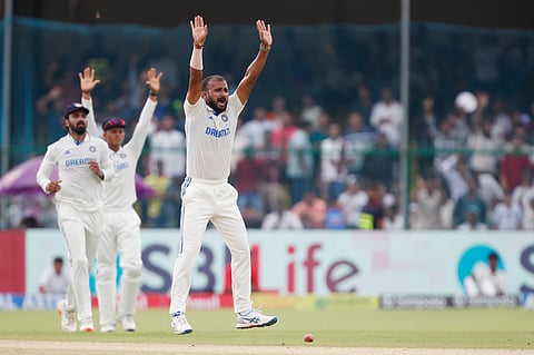 Pacer Akash Deep appeals during day one in Kanpur test