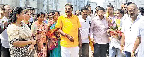 Municipal minister p narayana visiting palakollu municipality and tidco houses on sunday in West Godavari