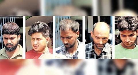 The five persons involved in the ATM heist in Thrissur
